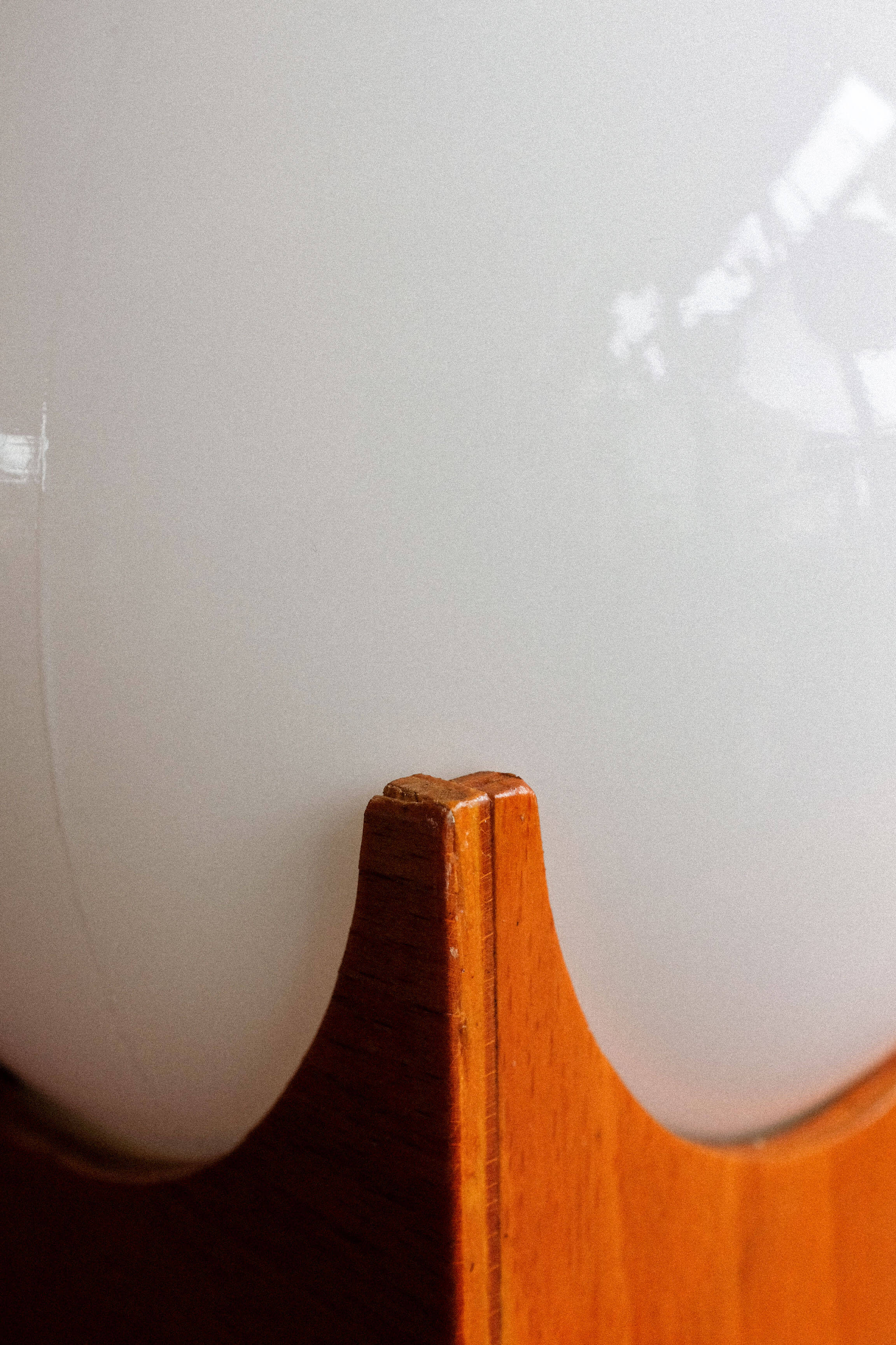 Glass & wood table lamp, Czechoslovakia, 1960s