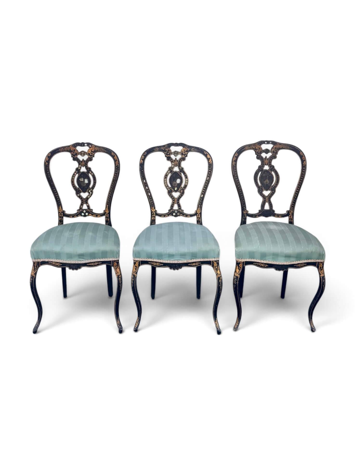 Série de 3 chaises Napoléon III