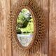 Vintage oval rattan mirror 57x40