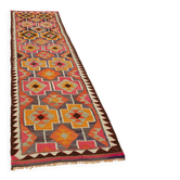 Turkish Handwoven Vintage Herki Kilim 93 cm x 322 cm