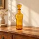 Vintage amber glass carafe with matching stopper – H 27 cm