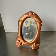 Art nouveau copper and metal photo frame