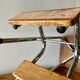 Vintage step stool in brown formica and chrome steel