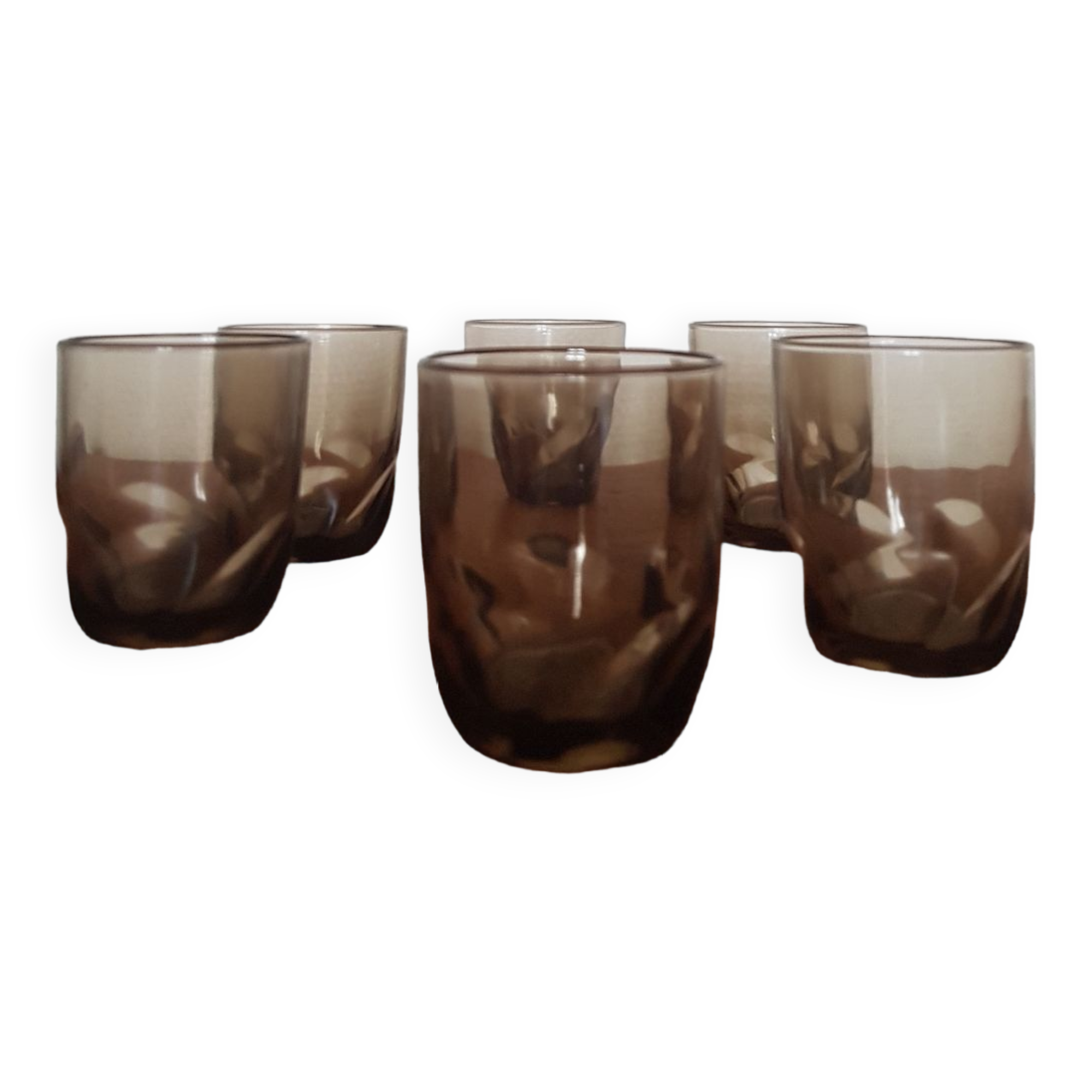 Set of 6 black glasses