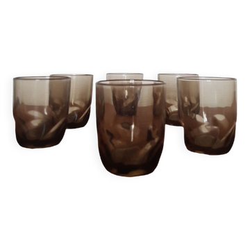 Set of 6 black glasses