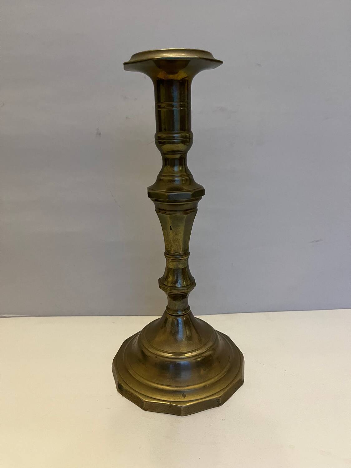 Vintage yellow copper candle holder