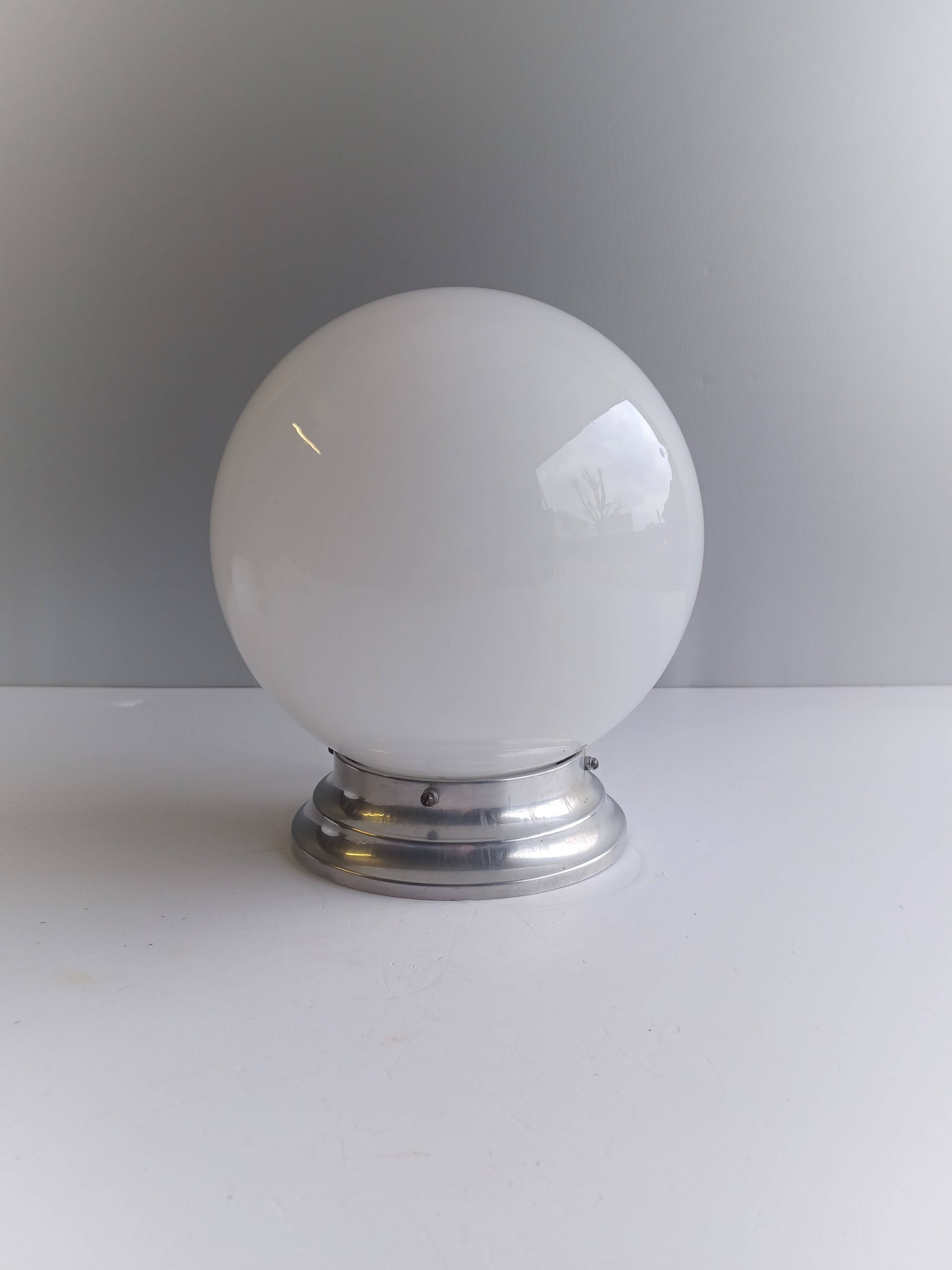 Opaline Globe Ceiling Light - Brasserie Type - 1950