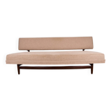 Large sofa, daybed, Scandinavian in teak and new fabric 1960.