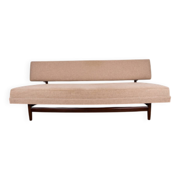 Large sofa, daybed, Scandinavian in teak and new fabric 1960.