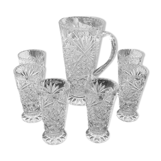 Art deco crystal glasses service