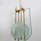 Gallotti & Radice Mid-century Modern Italian Brass and Crystal Pendant, 70s