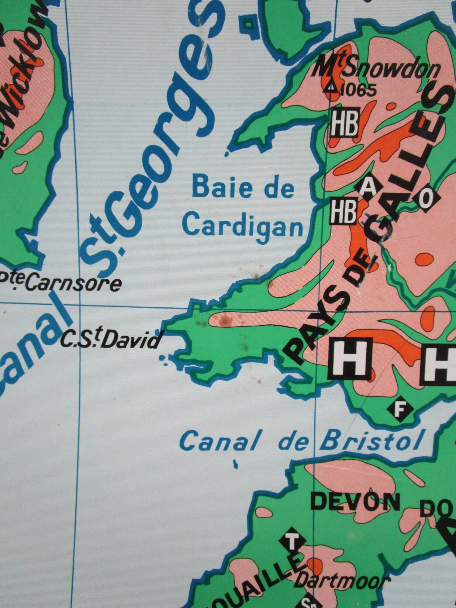 School map British Isles England Hatier n°58 and 58bis By Edouard Bruley years 60-70
