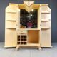 Vintage italian burl wood bar cabinet, 1970s