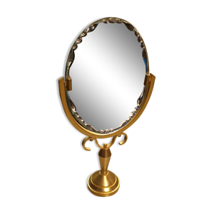 Miroir de table psyché en laiton massif