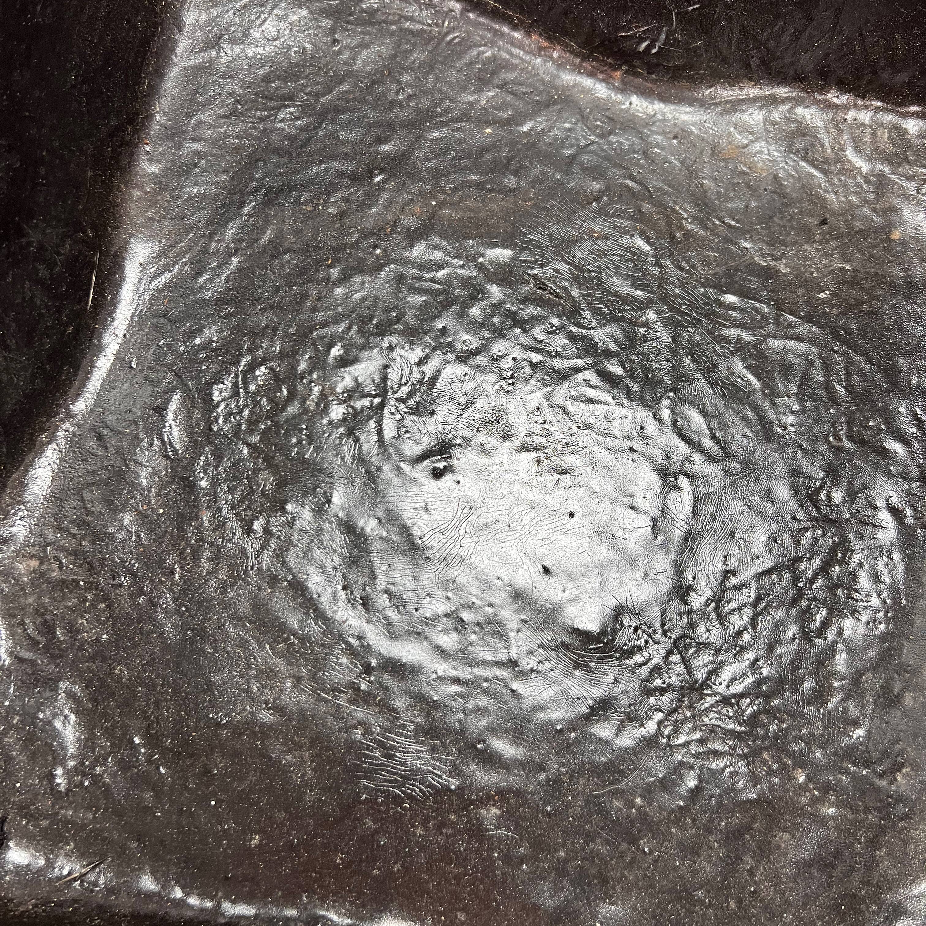 Italian fiberglass black stool, 1960s