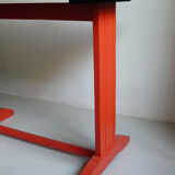 Oak, black and orange bistro table
