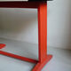 Oak, black and orange bistro table