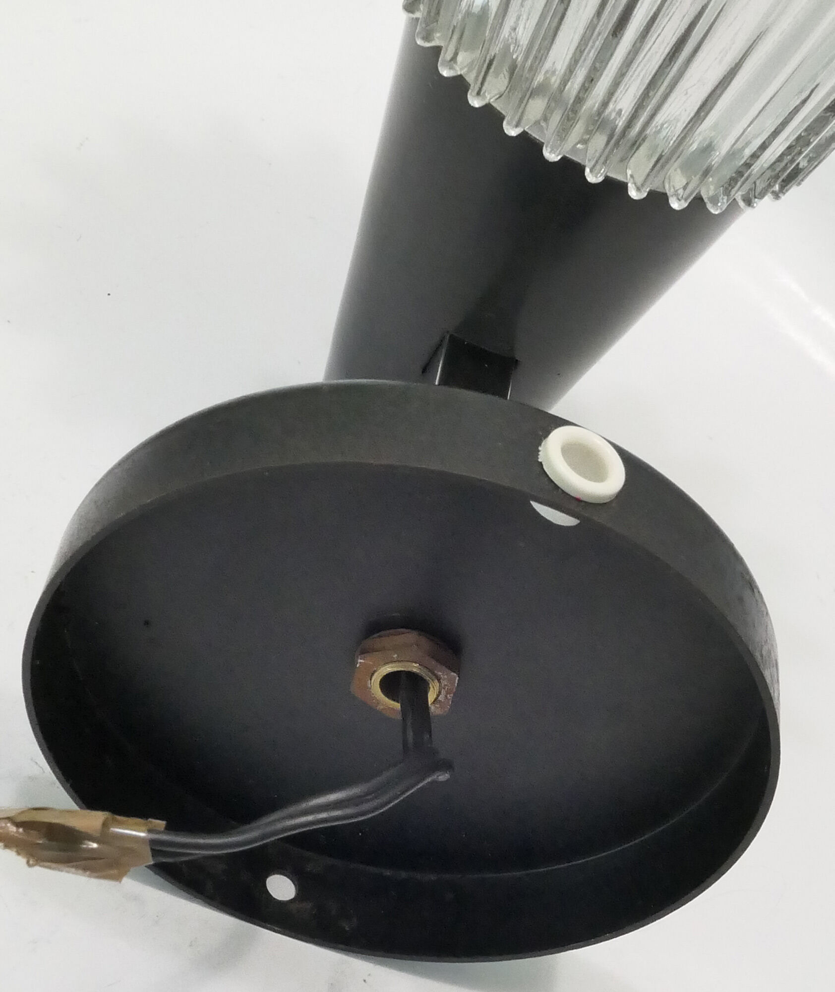 Pair of torch wall light or black and Chrome 60-70s cones