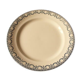 Round dish Terre de Fer bleu Salins Garlands Louis XVI