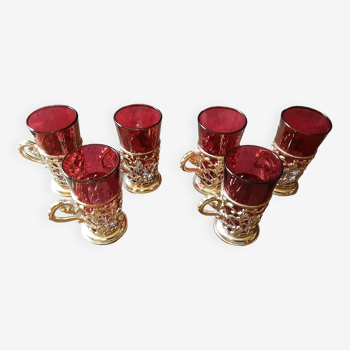 Lot de 6 verres  digestif  originaux