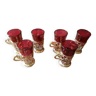 Lot de 6 verres  digestif  originaux