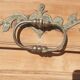 Natural wood confiturier, wrought iron fittings.