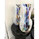 Set of 2 contemporany vases murrine sphere in murano style glass with multicolored murrine like veni