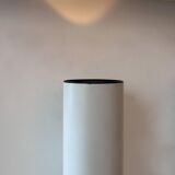 Pair of vintage cylindrical wall lights, matt white metal, Germany Erco 1976