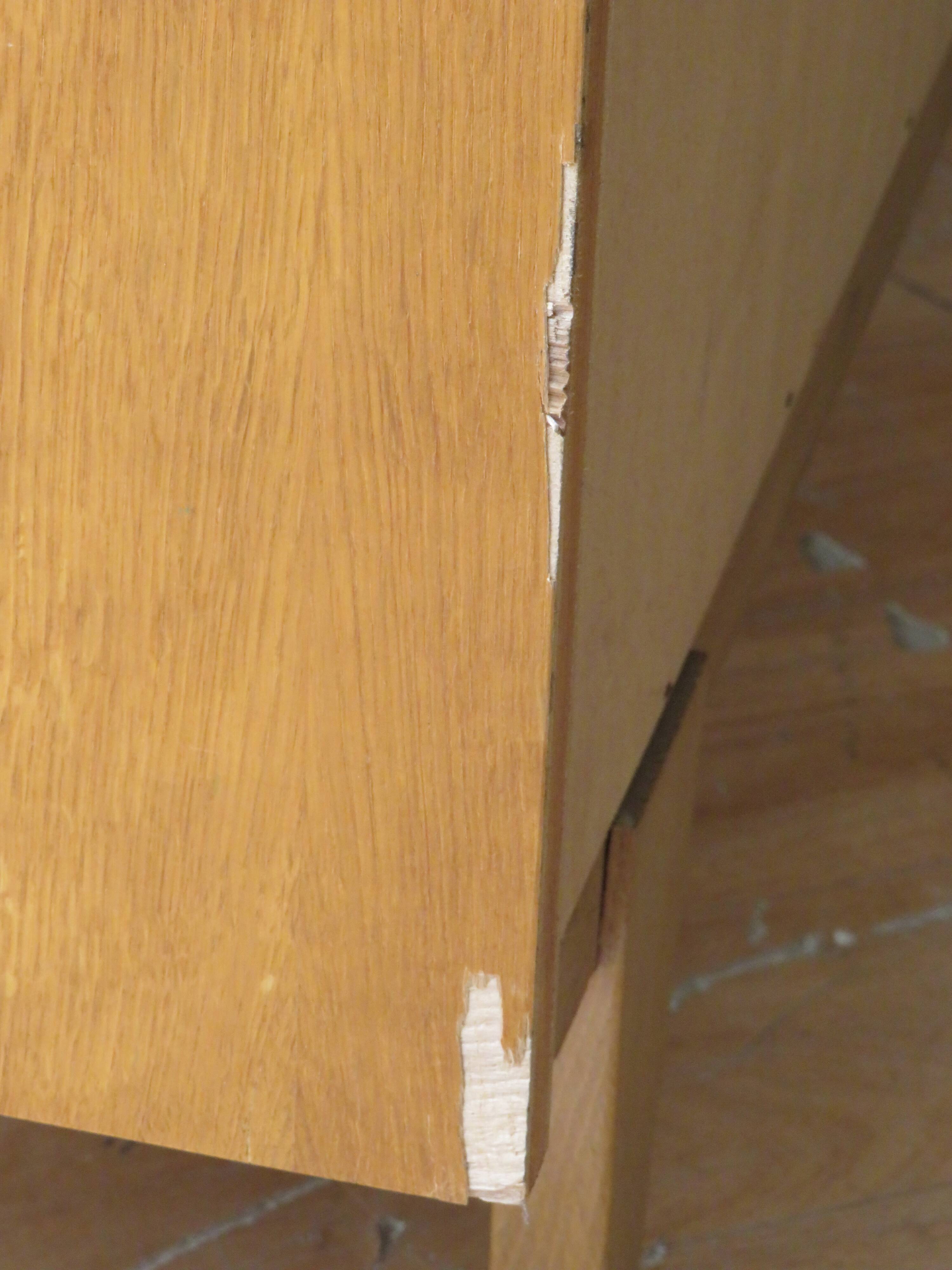 Wardrobe secretary child 60s wood and rattan feet compass