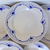 6 dessert plates from Gien, Pervenche model