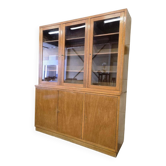 XL vintage wooden display cabinet / sideboard / wall unit