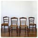 4 old flying chairs with natural canning seat
