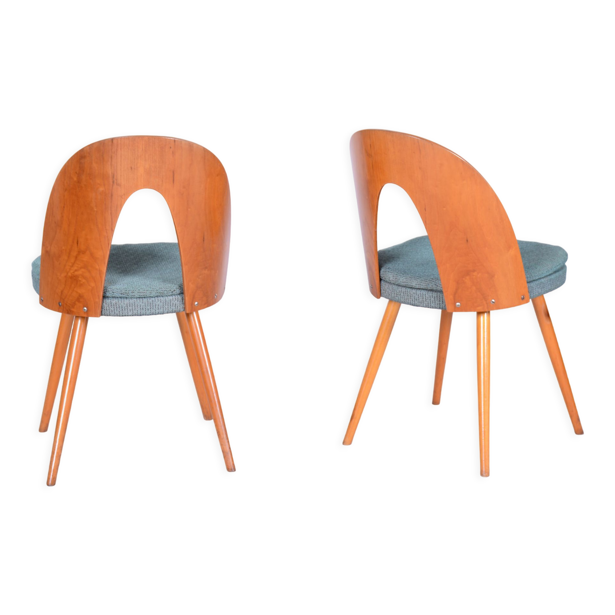 Set of Four Original Midcentury Ash Chairs by Antonin Suman, Czechia, 1930s