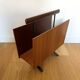 Vintage walnut and black OPAL magazine/vinyl rack