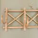 Vintage rattan wall coat rack
