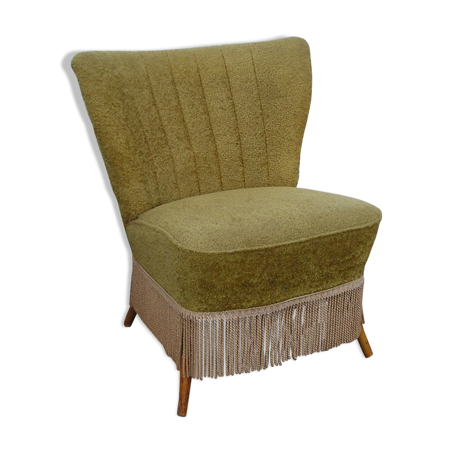 Cocktail chair with compass feet and original fabric