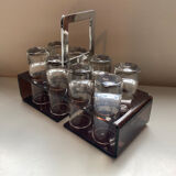 Old vodka alcohol aperitif shot service from the 70s