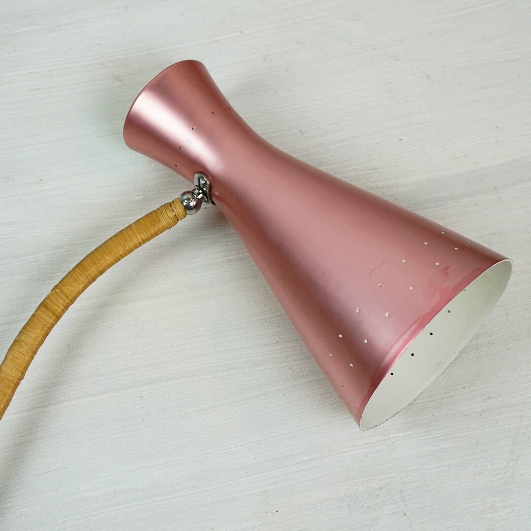 Mid-century Austrian pink wall lamp by Rupert Nikoll