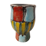 Enamelled vintage Vallauris vase
