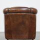 Dark Sheepskin Leather Club Chair with Black Piping