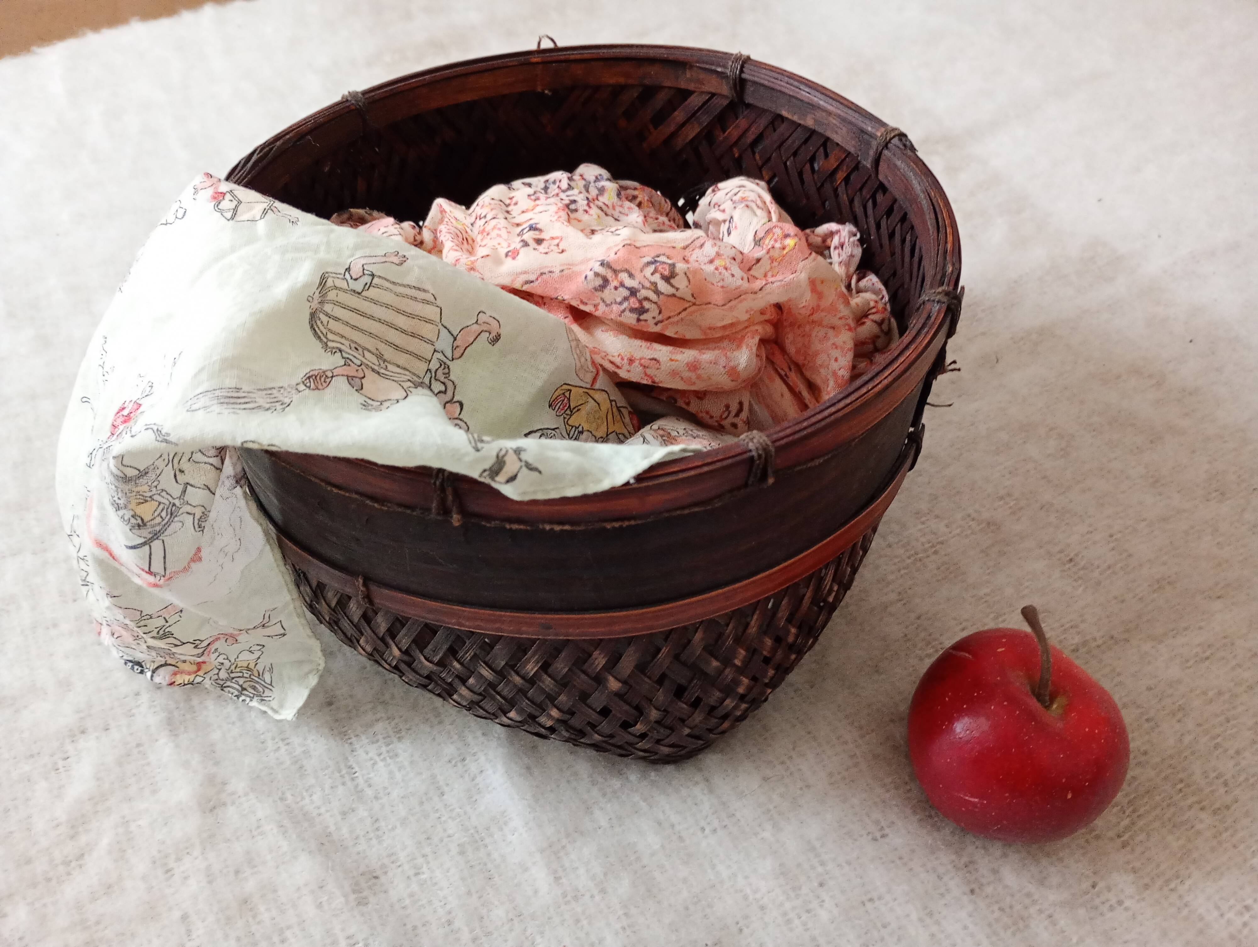Japanese woven bamboo basket