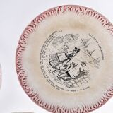 Set of 8 old talking plates - Digoin
