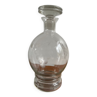 Chiseled glass wine carafe