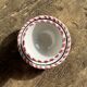 Coquetier en faïence motifs floraux roses vintage H5