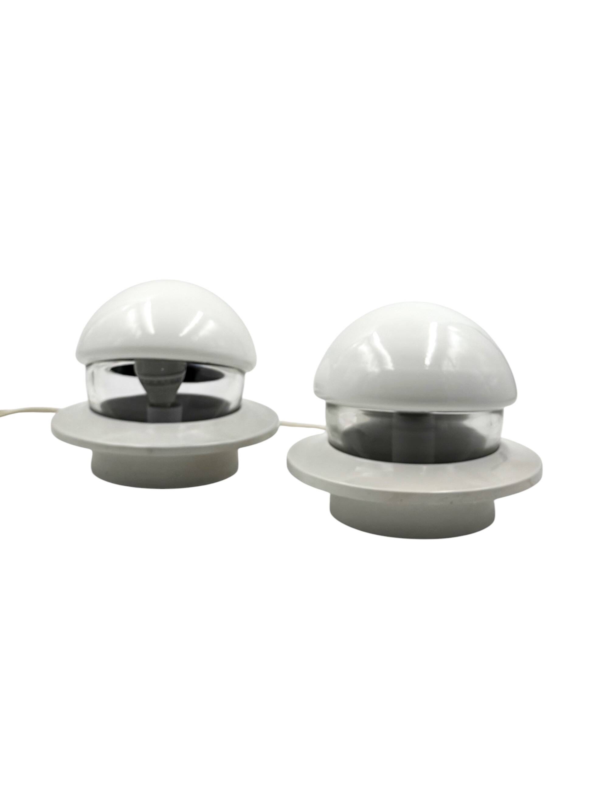 Ensemble de 2 lampes de chevet de style spatial, Italie, 1970
