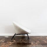 Mid century white boucle armchair 1950's