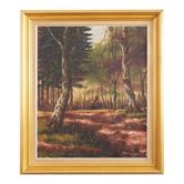 Peinture « The Deep in the forest », design scandinave, années 1970