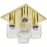 Large frosted glass ceiling light by Murano, Kalmar, Austria, 1960s.