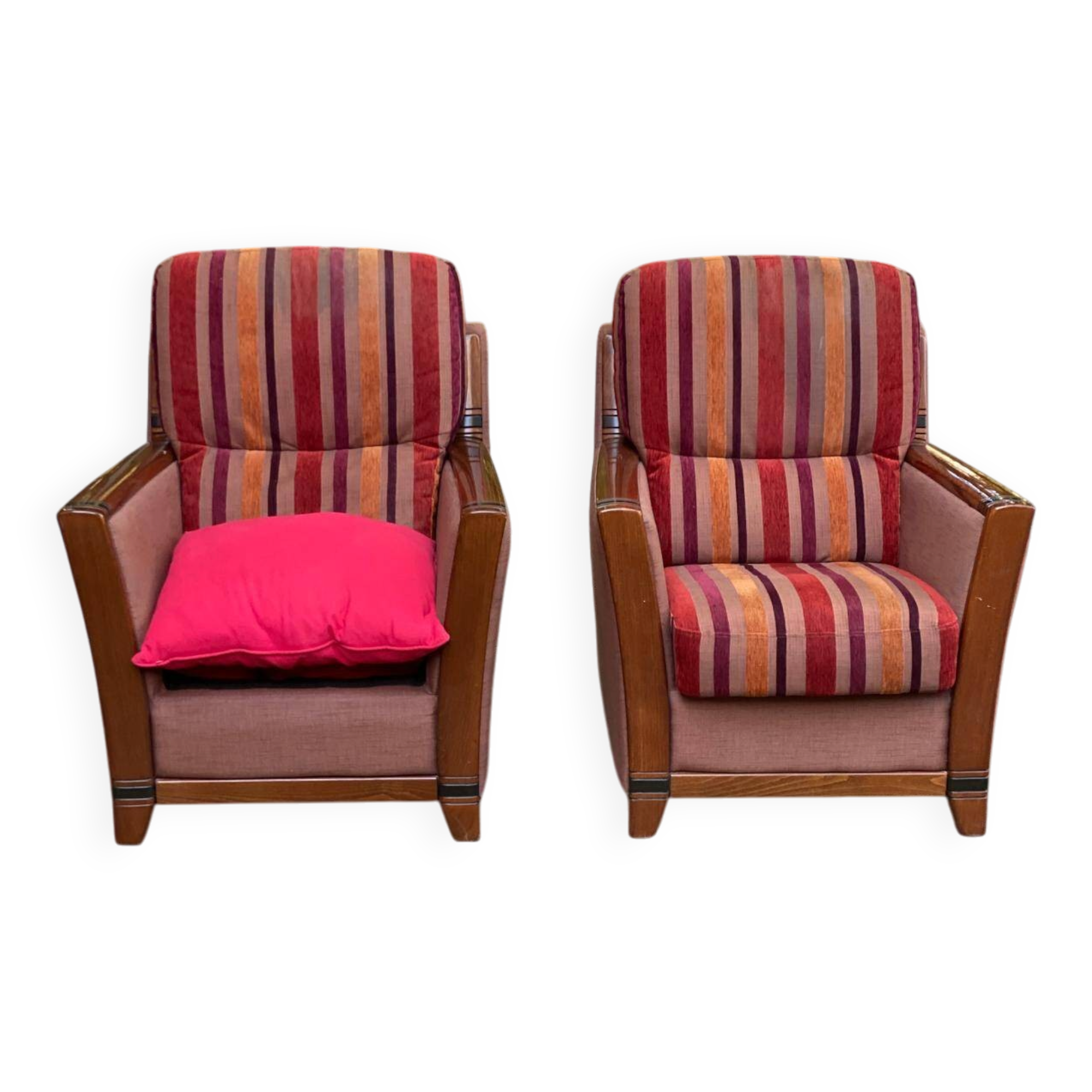 2 Art Deco inspired armchairs Cavel France 2000s