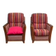 2 Art Deco inspired armchairs Cavel France 2000s